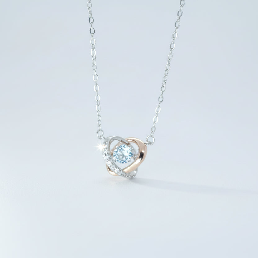 Sparkle Round Stone Two Tone Pendant Necklace