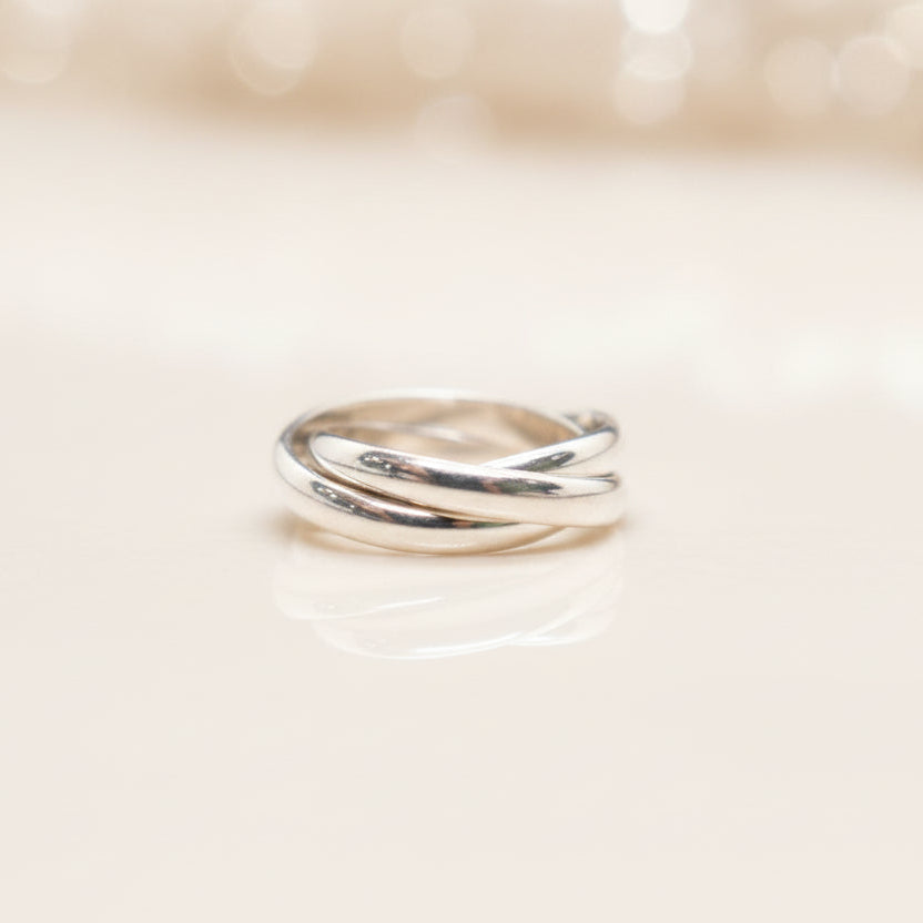 Trio Linked Silver Ring