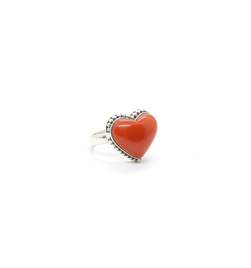 Heart Gem Silver Ring