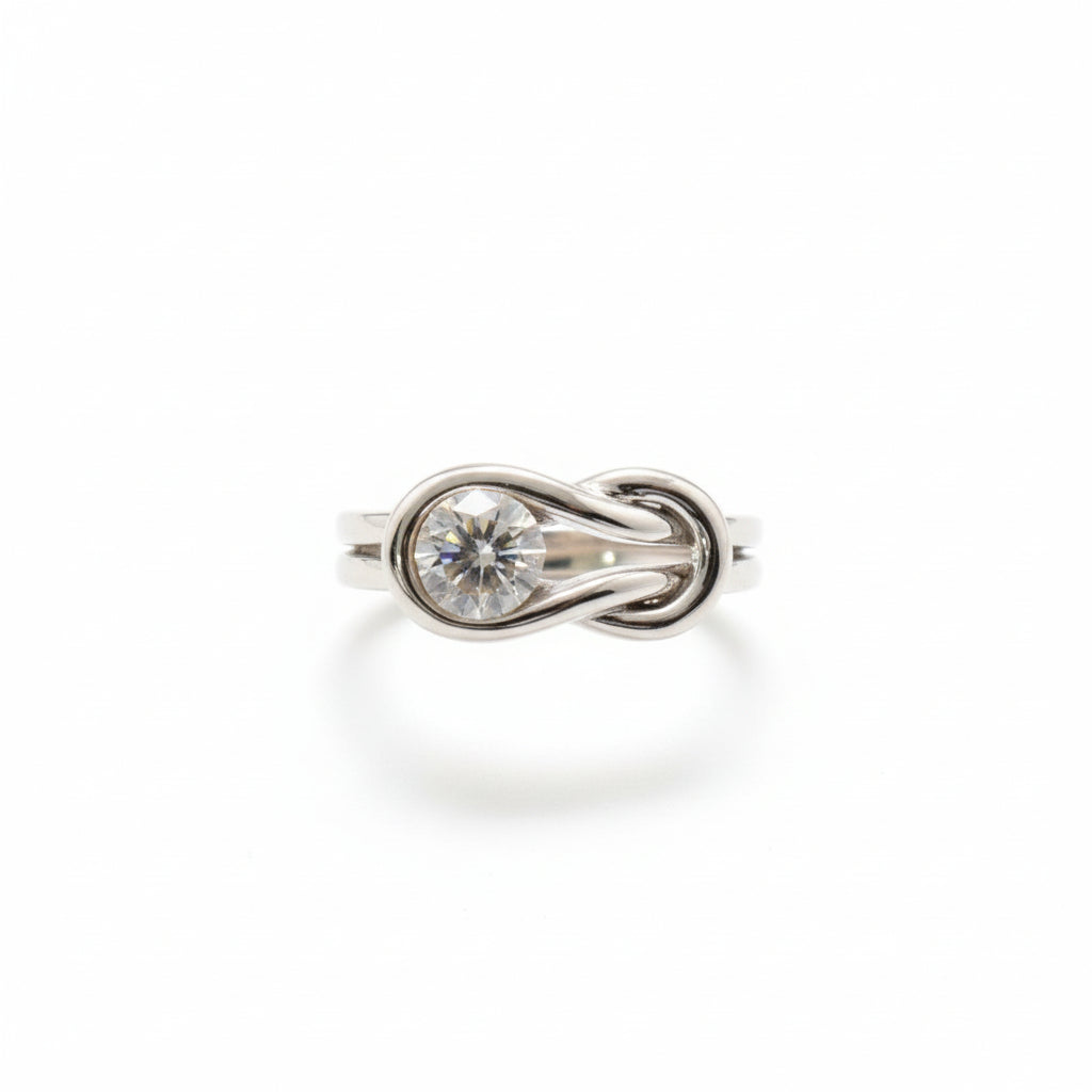 Cubic Zirconia Large Belt Infinity Silver Ring