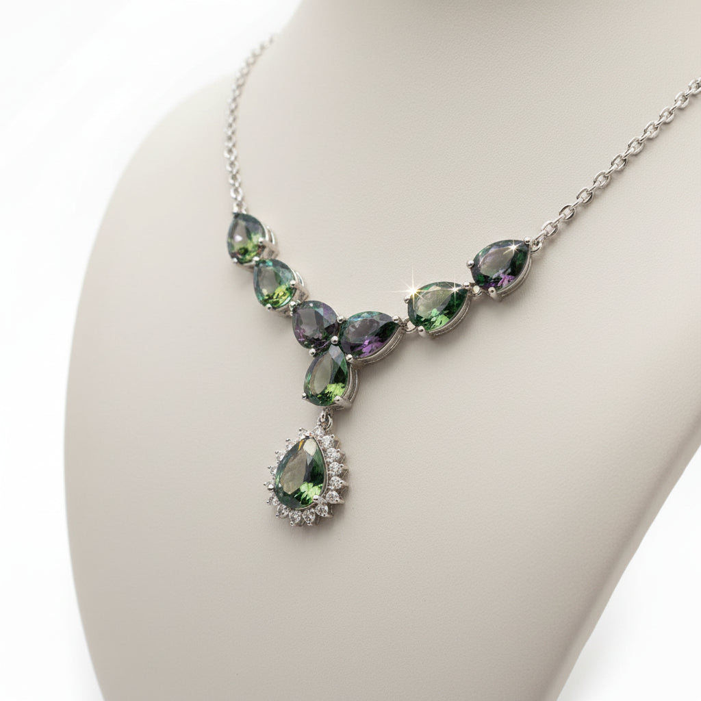 Mistic Topaz Silver Pendant Necklace