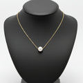 White Pearl Gold Plated Silver Pendant Necklace