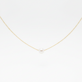 White Pearl Gold Plated Silver Pendant Necklace