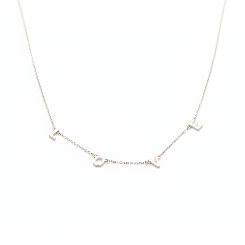 LOVE Letters Silver Pendant Necklace