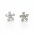 Flower Cubic Zirconia Silver Earrings