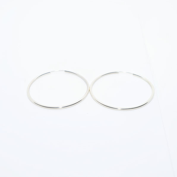 Large Hoop Silver Earrings
