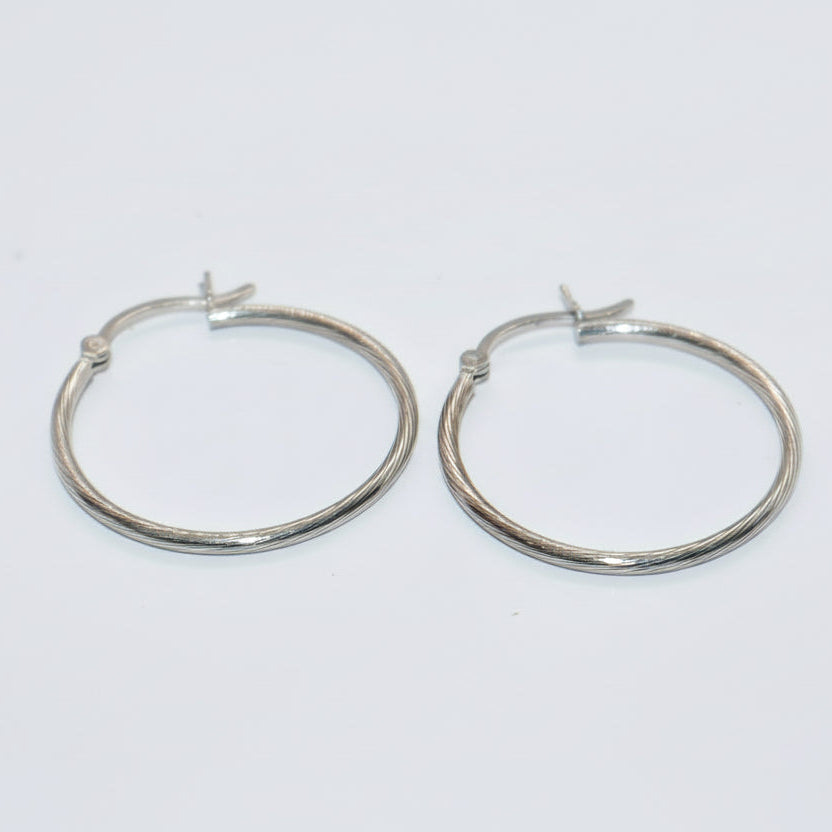 Medium Hoop Silver Earrings