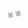 Square  Large Cubic Zirconia Silver Earrings