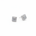 Square Cubic Zirconia Silver Earrings