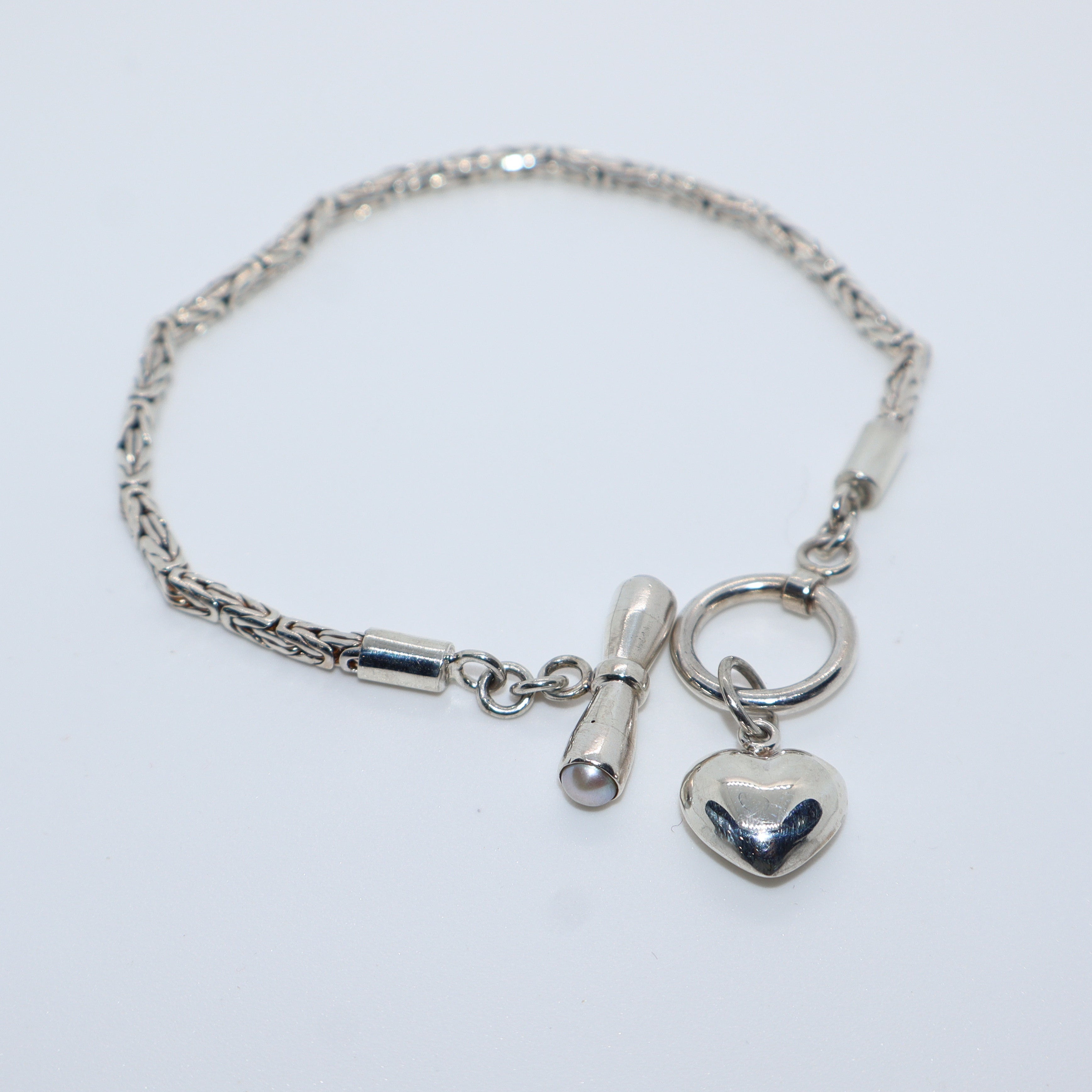 Heart end Silver Bracelet