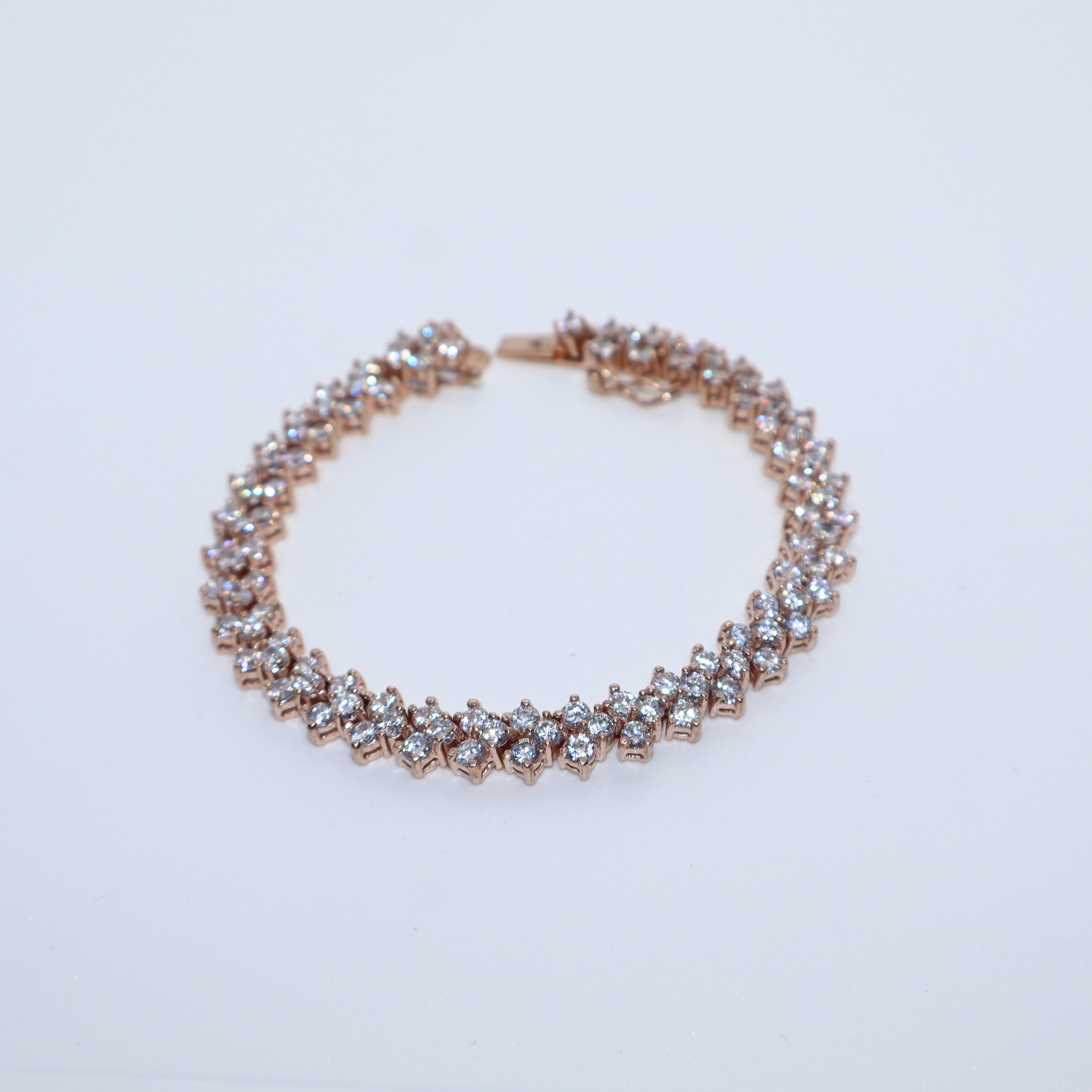 Rose tone CZ Silver Bracelet
