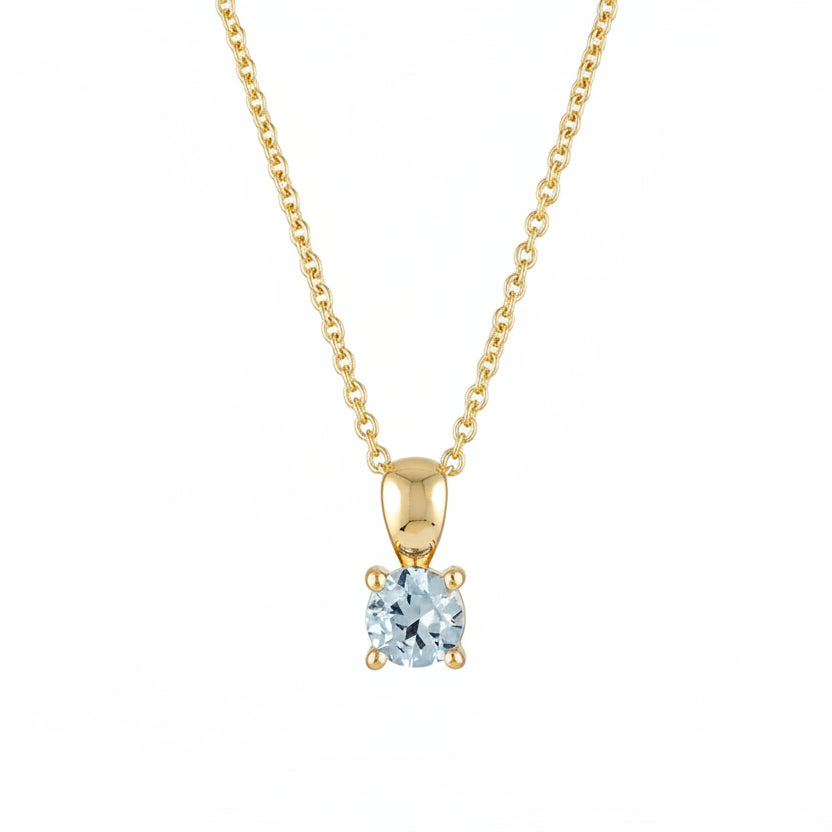 Birthstone Pendant Silver Necklace
