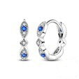 Evil Eye Hoop Silver Earrings