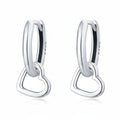 Heart Hoop Silver Earrings
