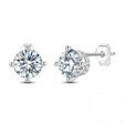 Brilliant Round Cubic Zirconia Stud Silver Earrings