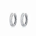 Hoop Hollow Cubic Zirconia Silver Earrings