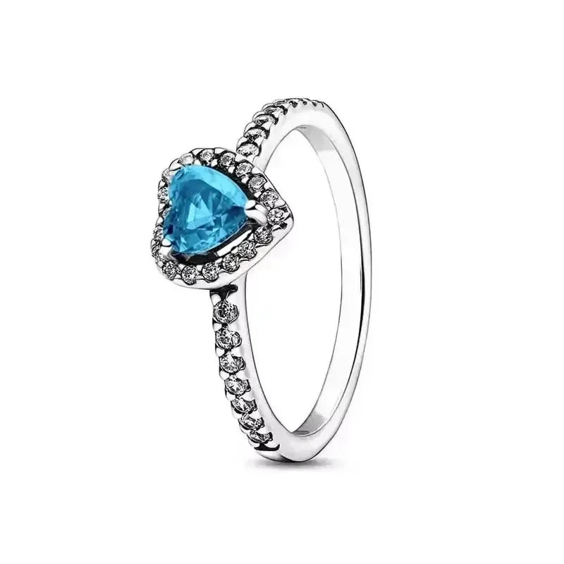 Heart Birthstone Silver Ring