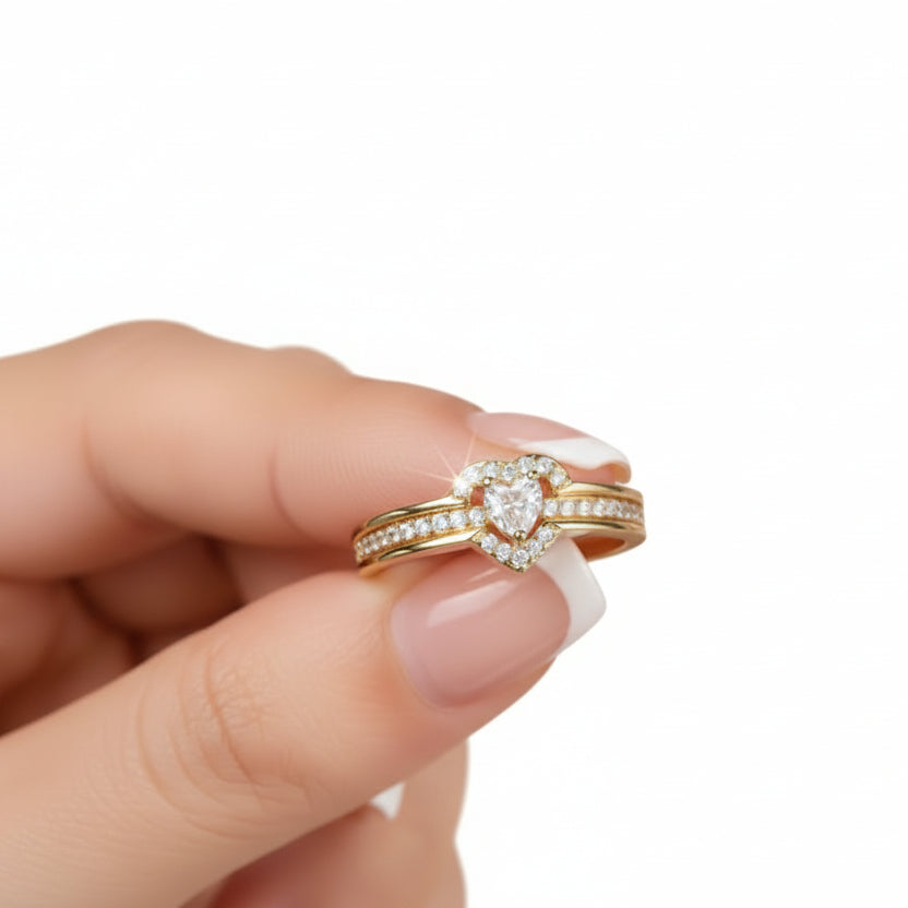 Eternal Heart Radiance Ring - 925 Sterling Silver