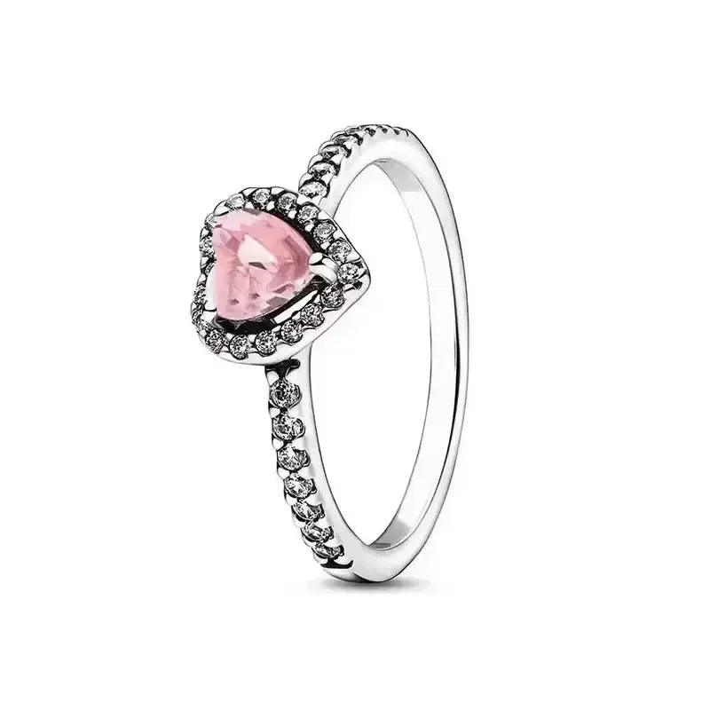 Heart Birthstone Silver Ring