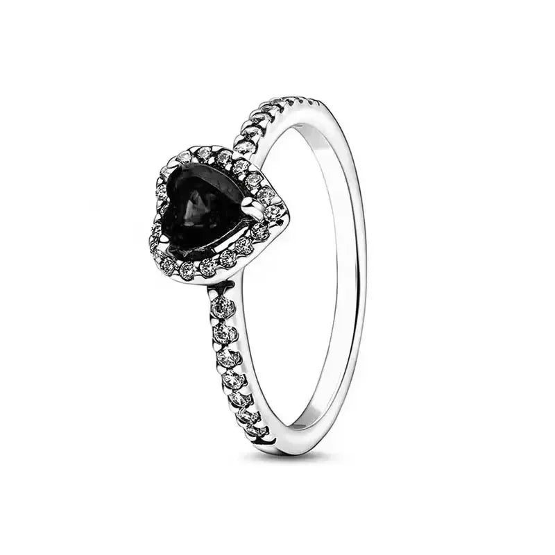 Heart Birthstone Silver Ring