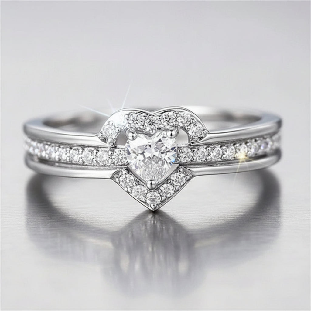 Eternal Heart Radiance Ring - 925 Sterling Silver