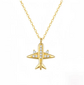 Travel Airplane Silver Pendant Necklace